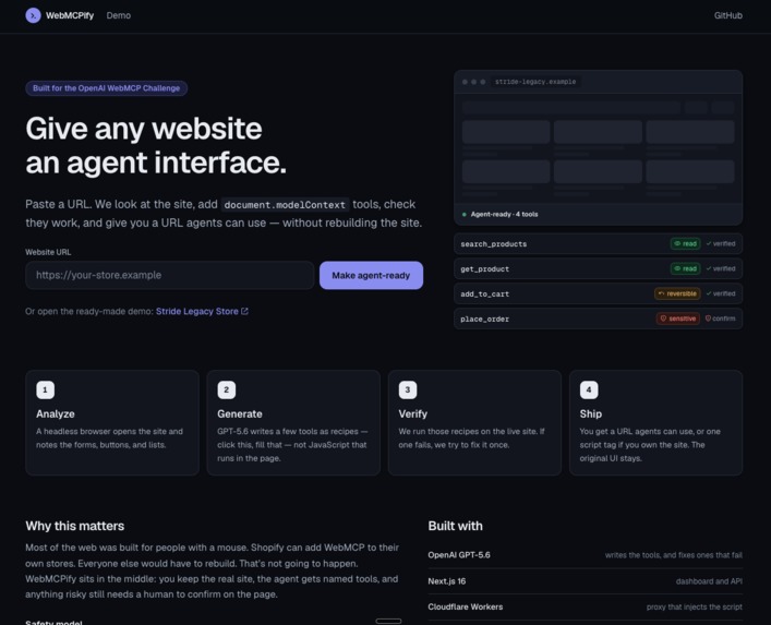 WebMCPify – screenshot 1