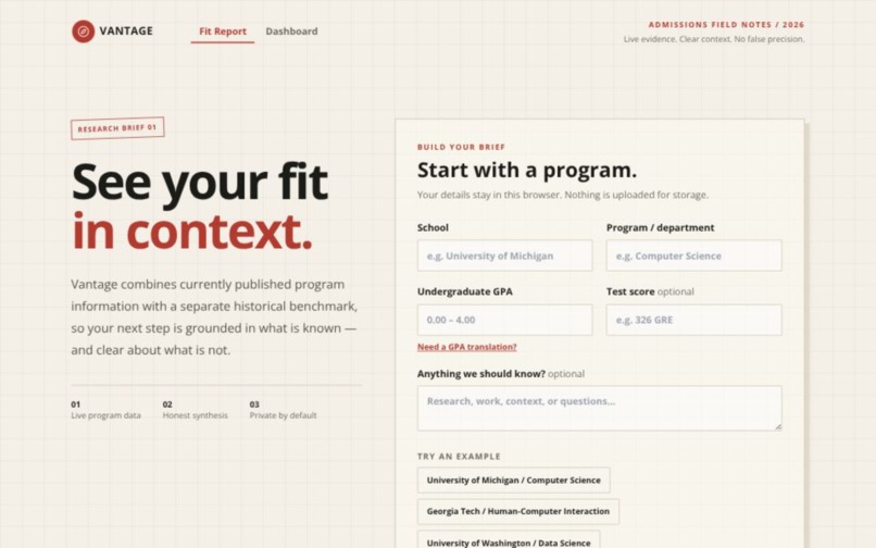 Vantage – screenshot 1