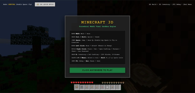Minecraft WebMCP player – screenshot 1