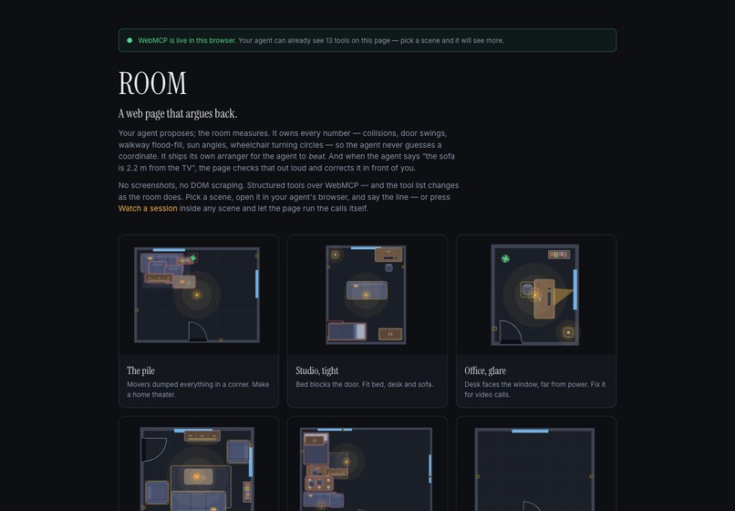  ROOM — a web page that argues back – screenshot 1