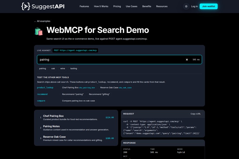 SuggestAPI – screenshot 1