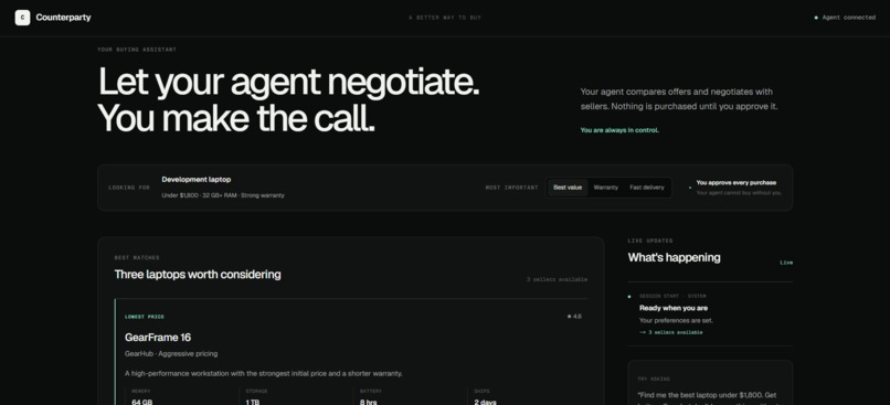 Counterparty – screenshot 1