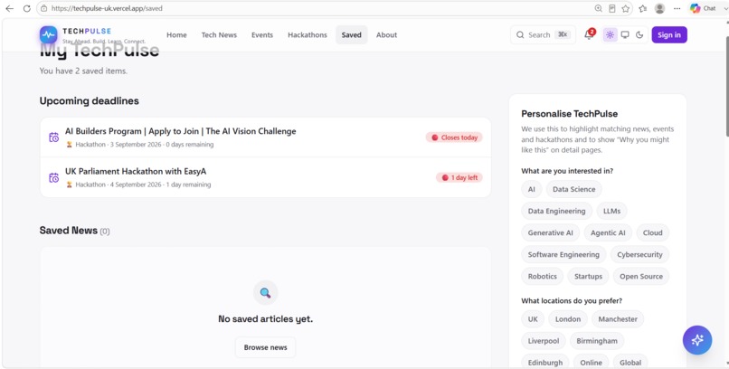TechPulse – screenshot 2