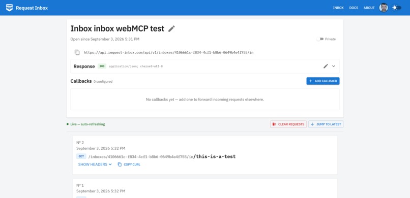 Request inbox with webMCP + MCP – screenshot 2