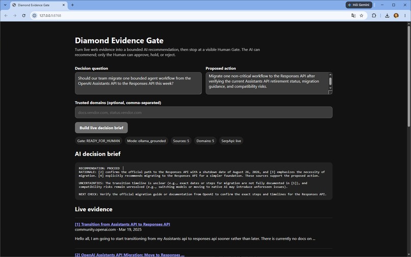 Diamond Evidence Gate – screenshot 1