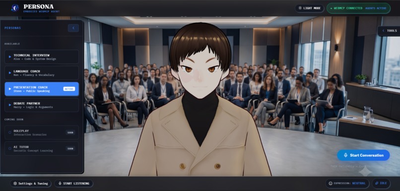 Persona — The Embodied WebMCP AI Agent – screenshot 2