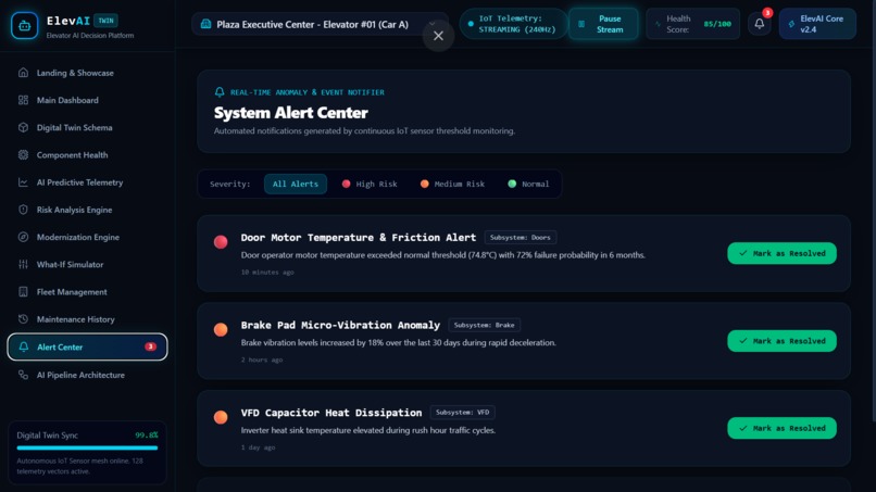 ElevAI Twin – AI-Powered Elevator  – screenshot 1