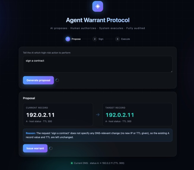 Agent Warrant Protocol – screenshot 2
