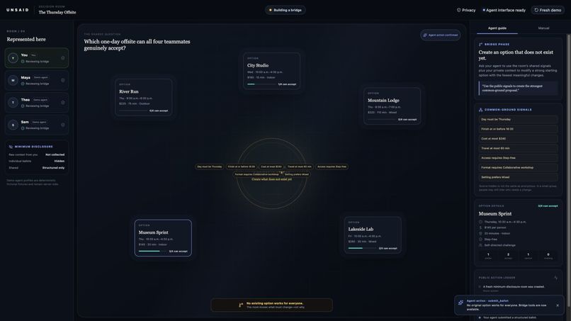 UNSAID — Private Context, Shared Agreement – screenshot 1