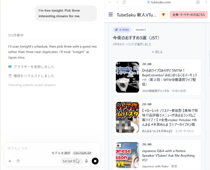 TubeSaku WebMCP – screenshot 3