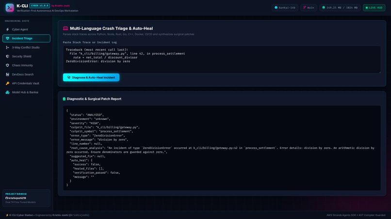 K-Cli-For-Devs : Autonomous AI DevOps Workstation – screenshot 1
