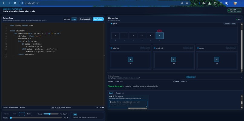 Algorithm Visualizer powered by webMCP – screenshot 1
