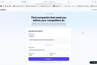 LeadAgent — B2B leads from live market signals