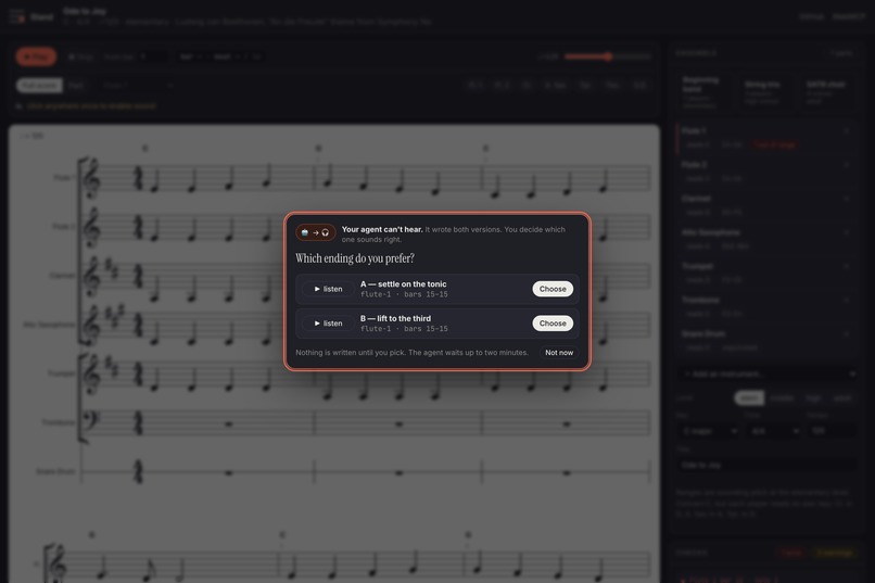 Stand: an arranging studio your agent writes in – screenshot 5