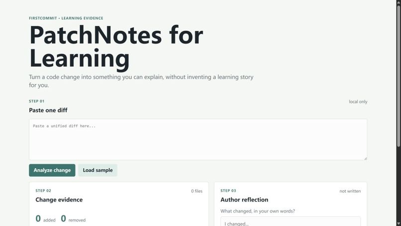 PatchNotes for Learning – screenshot 1