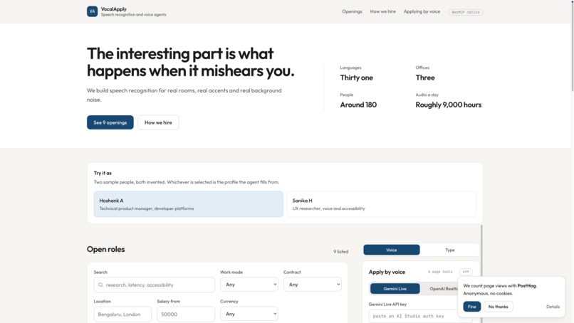VocalApply - voice-driven job application – screenshot 1