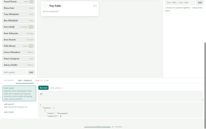 Tablemap - a seating chart your agent can help with – screenshot 2