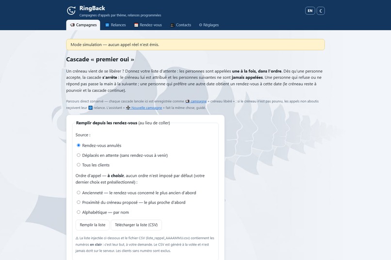 RingBack – screenshot 2