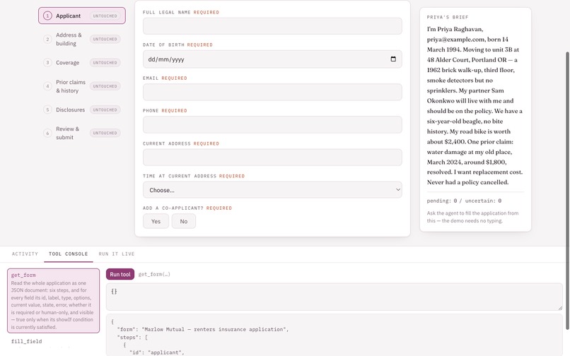 Paperwork - a form your agent fills while you watch – screenshot 2