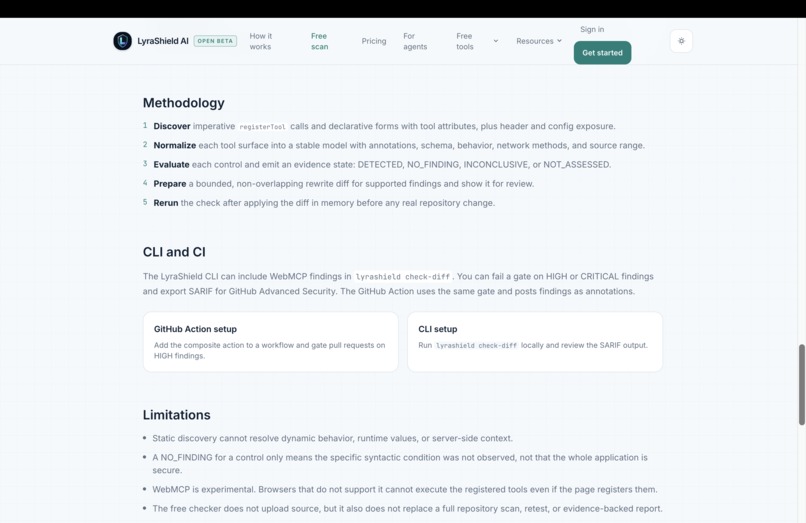Lyrashield AI — WebMCP Assurance tool – screenshot 6