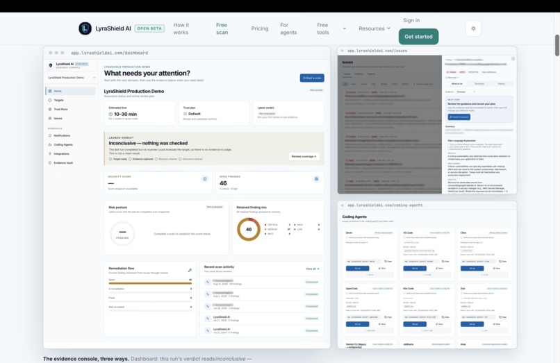Lyrashield AI — WebMCP Assurance tool – screenshot 2