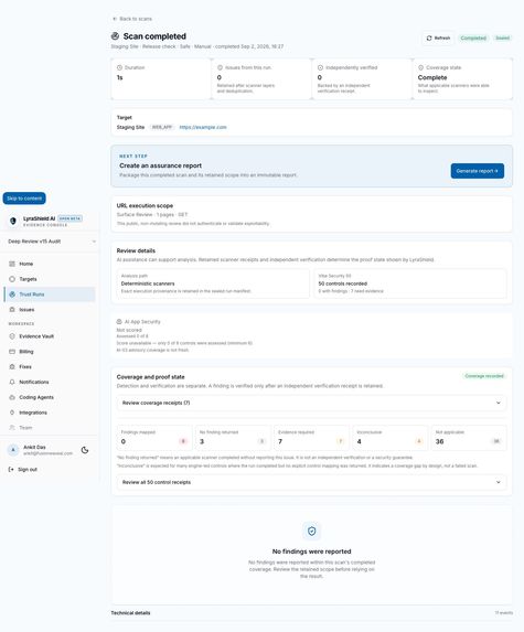 Lyrashield AI — WebMCP Assurance tool – screenshot 8