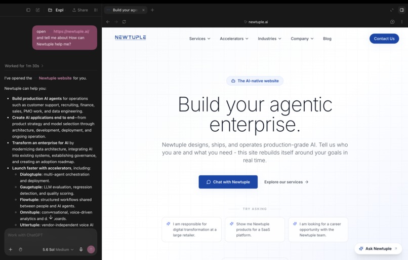 Composable AI consulting using WebMCP – screenshot 2