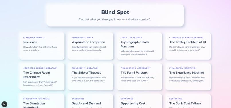 Blind Spot: AI Learning & Competence Calibrator  – screenshot 2