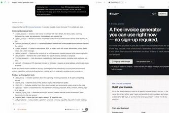 Every — real invoices from an AI browser, no sign-up