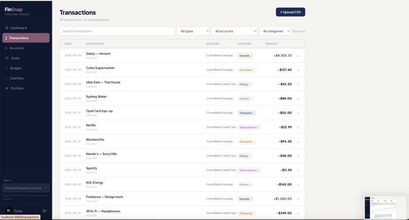 FinSnap - Your finances, agent-ready – screenshot 2