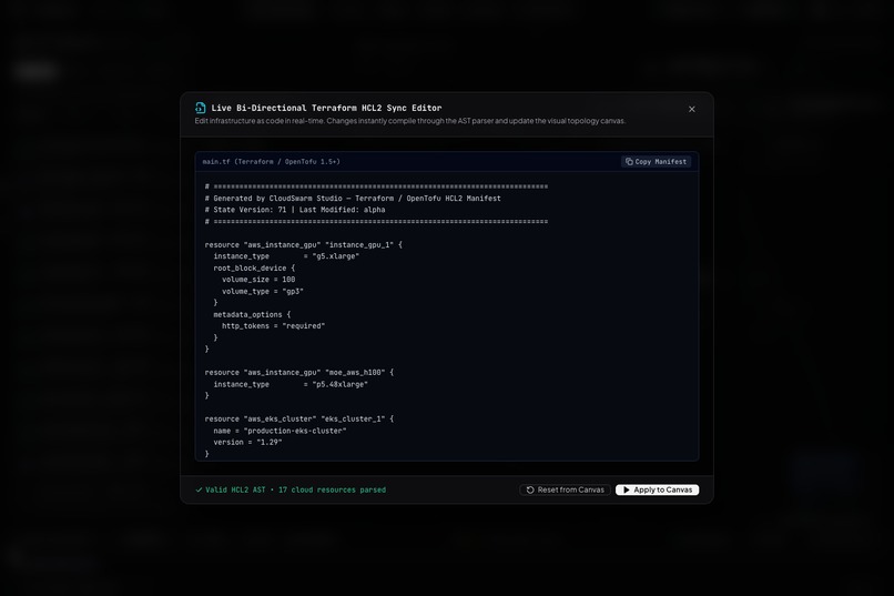 CloudSwarm: Agent-Native Cloud Infrastructure CAD – screenshot 5