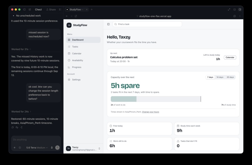 StudyFlow – screenshot 2