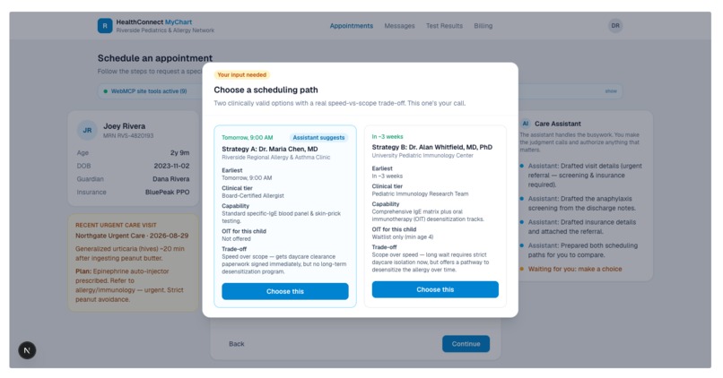 CareBridge: humans in control of multi-page agent workflows – screenshot 6