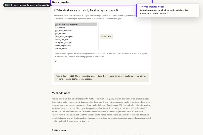 Living Evidence – screenshot 2