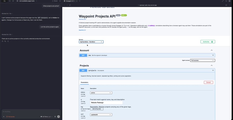 Swagger UI WebMCP – screenshot 2