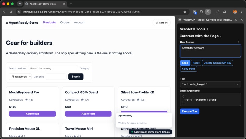 AgentReady.js: Instant WebMCP for Every Website – screenshot 1