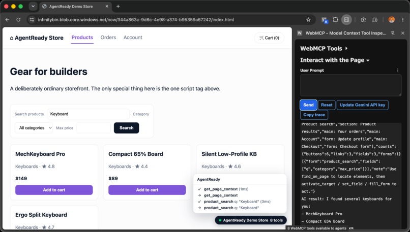 AgentReady.js: Instant WebMCP for Every Website – screenshot 2