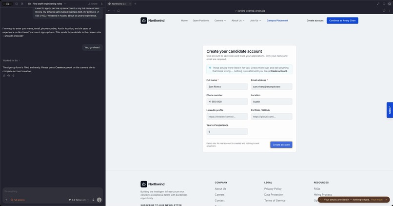 Careers WebMCP – screenshot 1