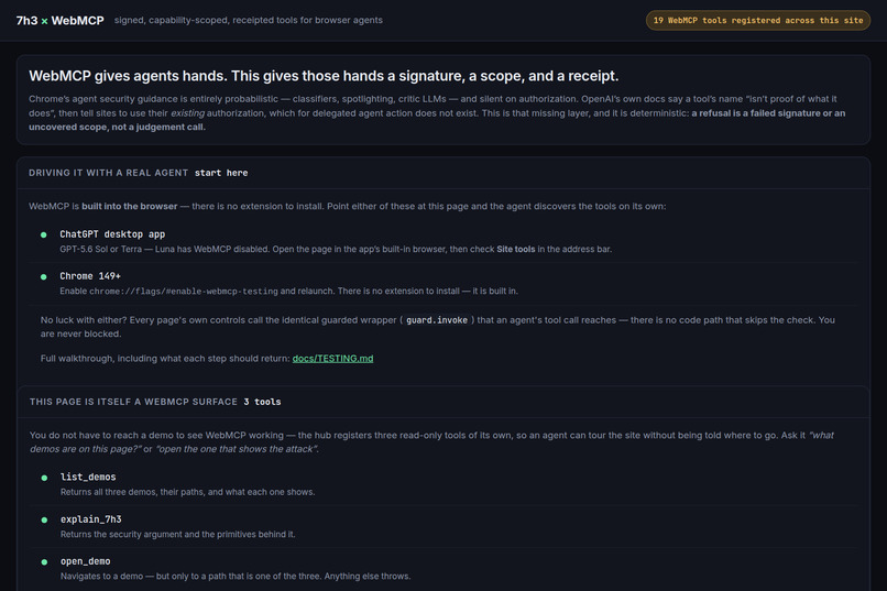 7h3  WebMCP – screenshot 3