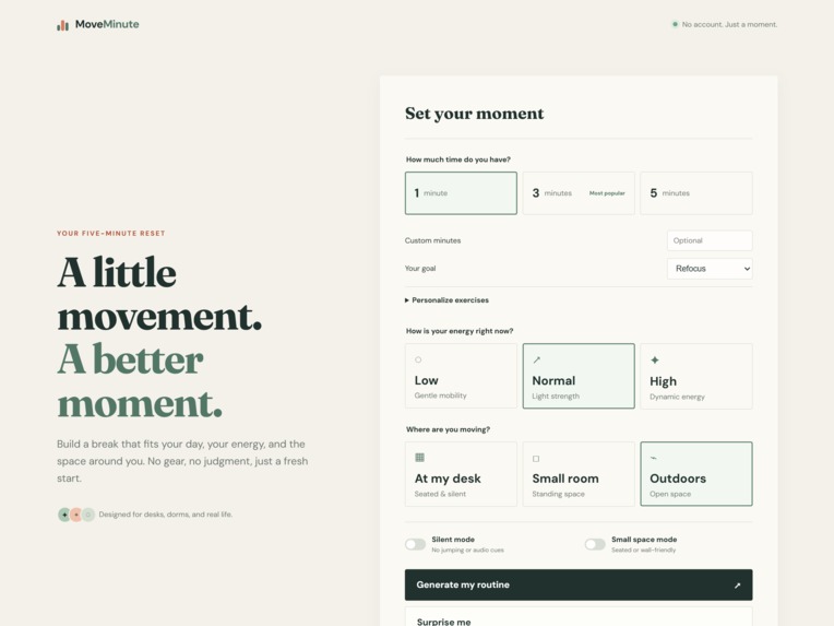 MoveMinute – screenshot 1