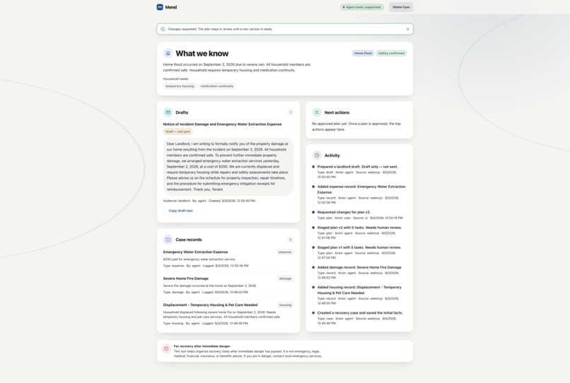 Mend - a local-first recovery workspace – screenshot 2