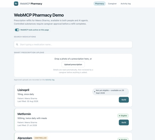 Rx WebMCP Pharmacy – screenshot 1