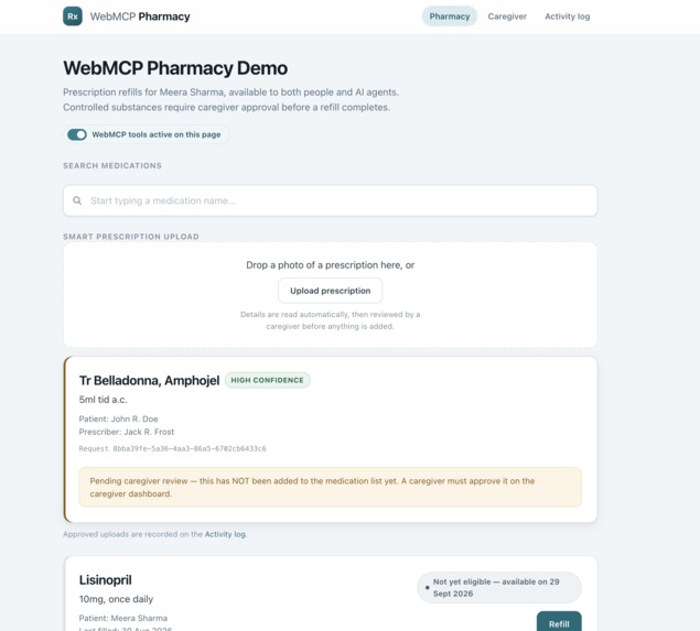 Rx WebMCP Pharmacy – screenshot 2