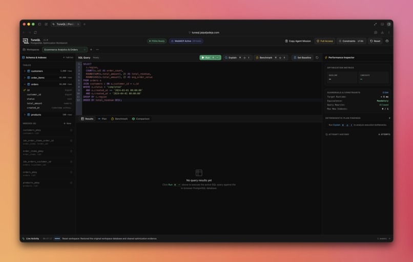 TuneQL – screenshot 1