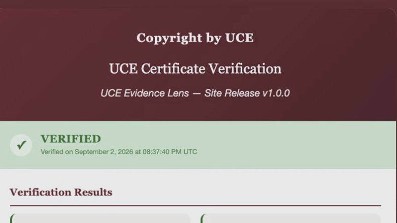 UCE Evidence Lens – screenshot 7