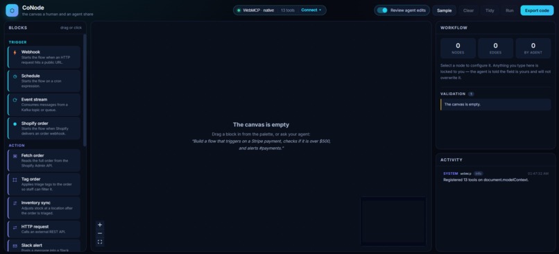 CoNode - Visual Workflow Builder – screenshot 1