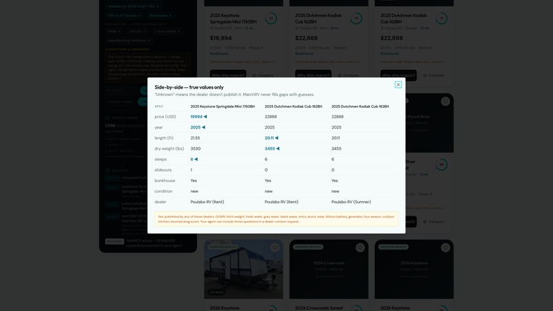 MatchRV – screenshot 1