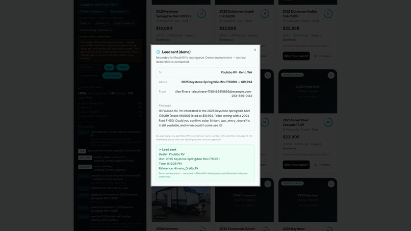 MatchRV – screenshot 2
