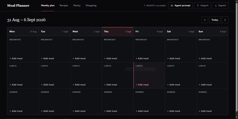 the meal planner – screenshot 4