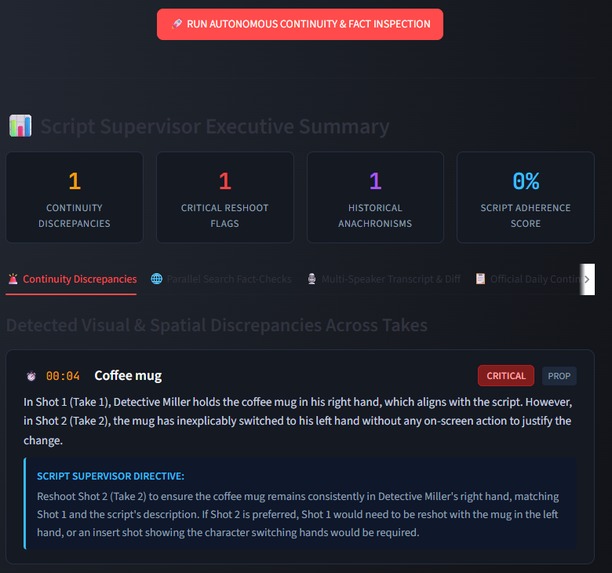 Autonomous Film Research & Continuity Inspector – screenshot 2